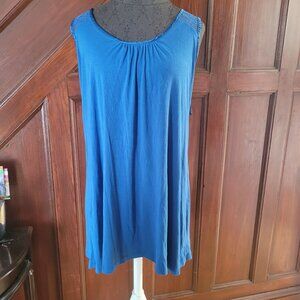 Jones New York Womens Blue Lace Back Nightgown X-Large